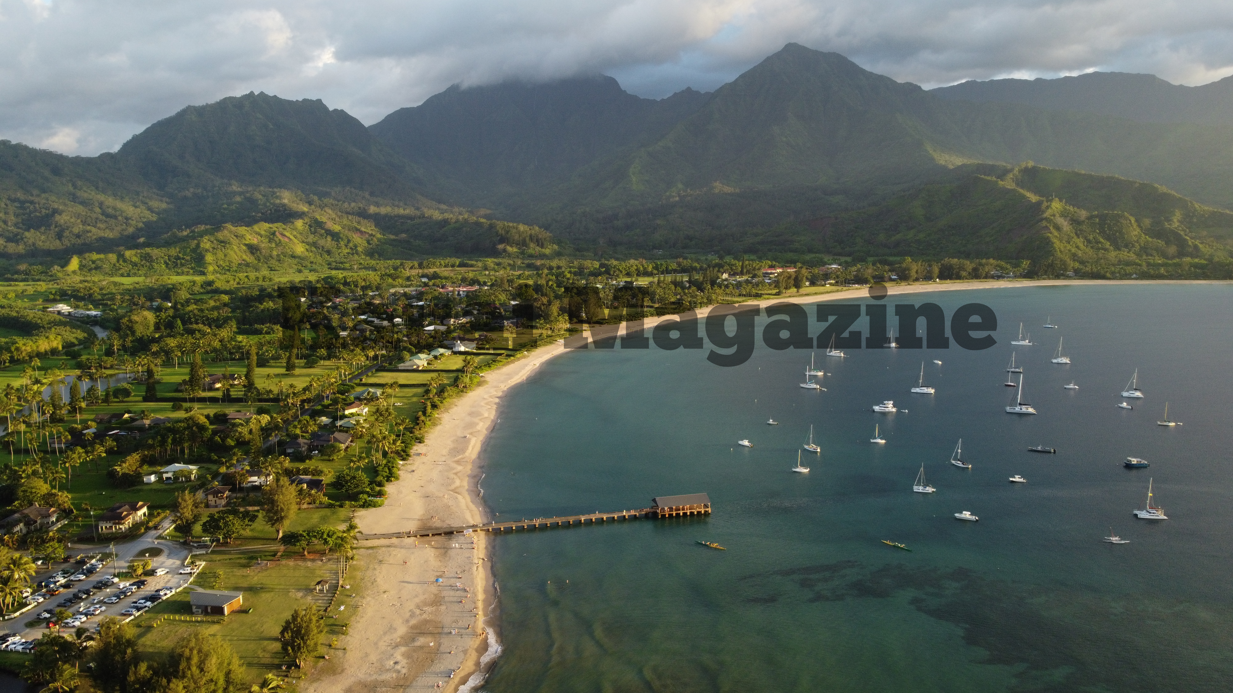 Kauai Digital Photo - Bird's-Eye View of Hanalei Bay