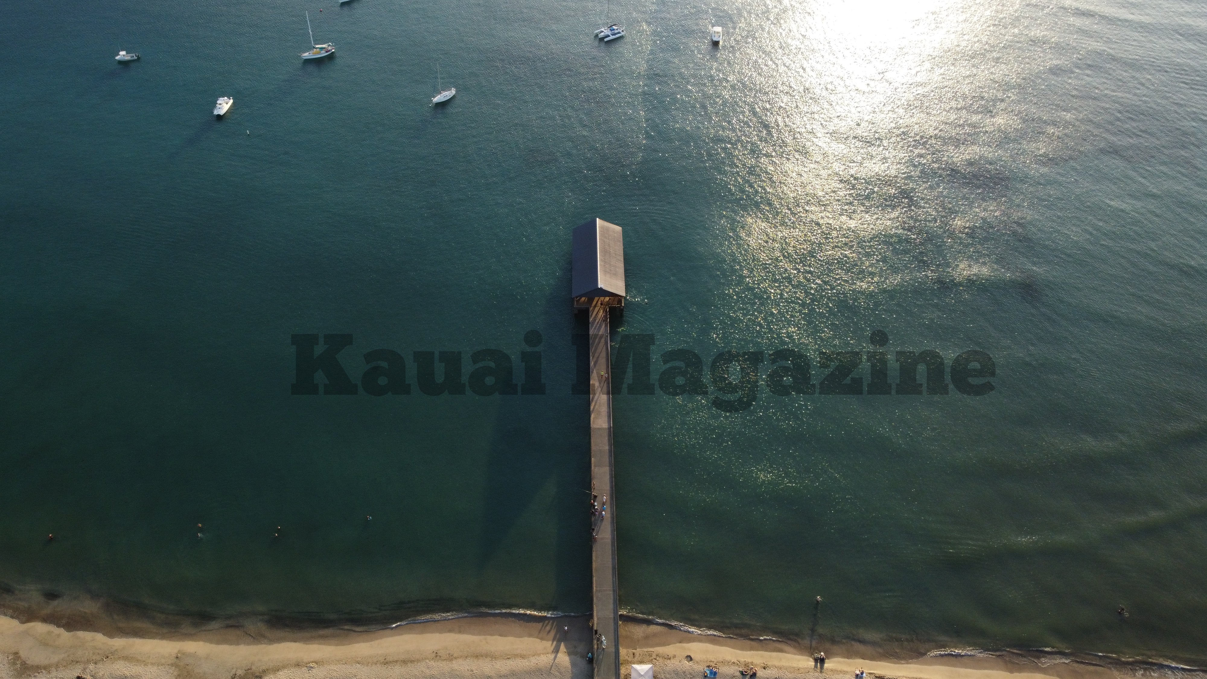 Kauai Digital Photo - Hanalei Pier From Above