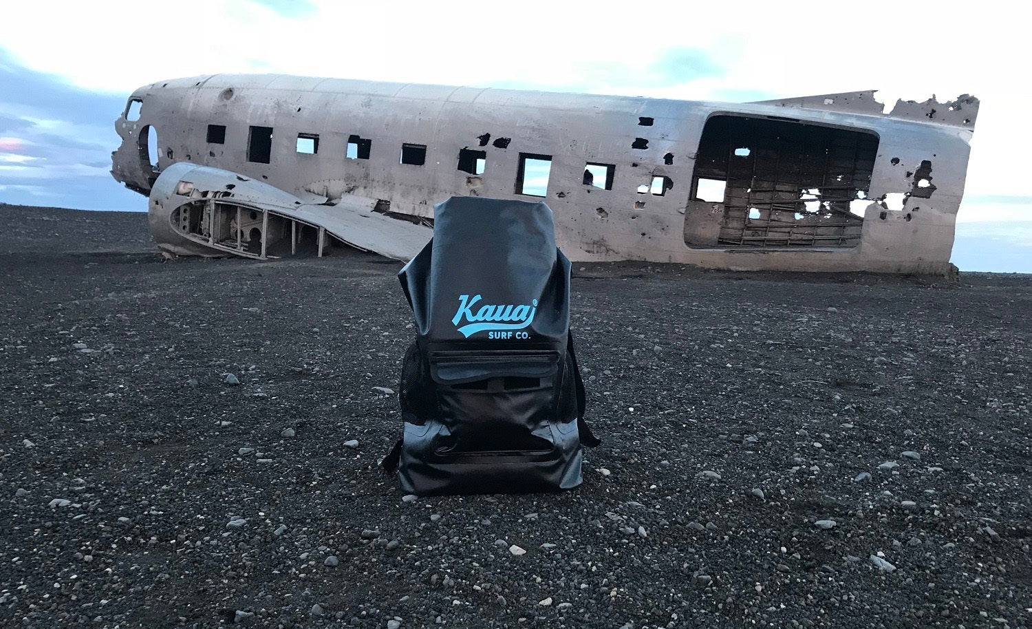 Waterproof backpack in Iceland